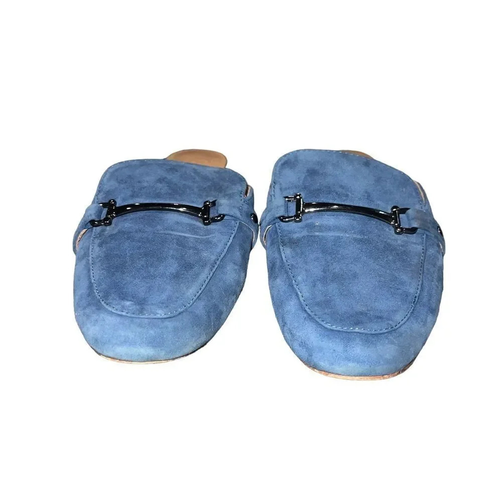 Franco Sarto Dolly Blue Suede Leather Slide Mule Shoe Women's 6.5M‎ - Picture 3 of 5
